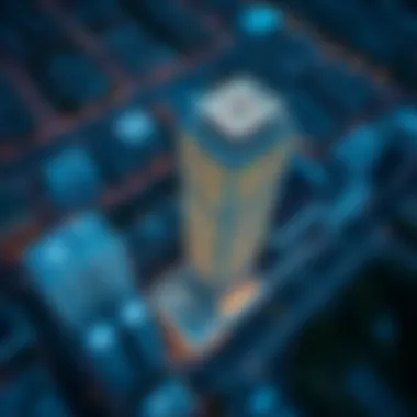 Aerial view showcasing the Aspin Commercial Tower's prime location