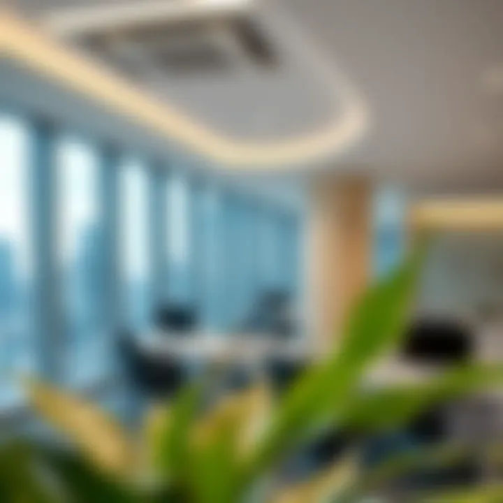 Interior shot highlighting modern office spaces within the tower