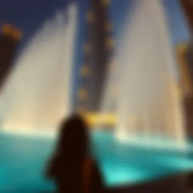 Visitors Enjoying the Fountain Show Visitors enjoying the fountain show at Burj Khalifa