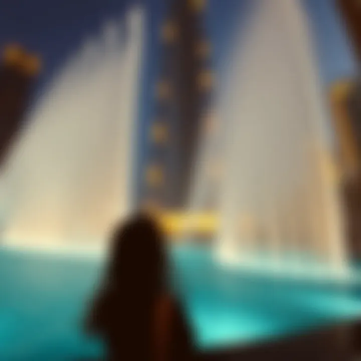 Visitors Enjoying the Fountain Show Visitors enjoying the fountain show at Burj Khalifa