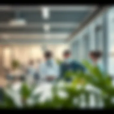 Healthcare professionals collaborating in a modern workspace