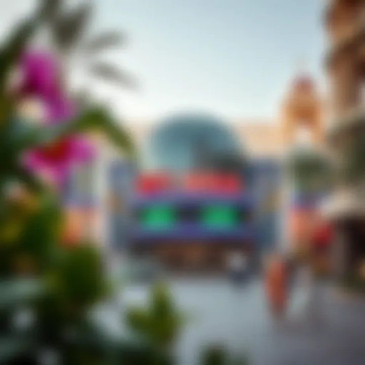 Vibrant atmosphere around City Walk Cinema with surrounding attractions