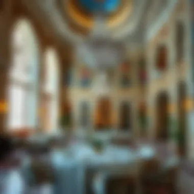Elegant Arabian Ambiance at Qasr Al Najd Lavish interior of Qasr Al Najd showcasing elegant Arabian decor