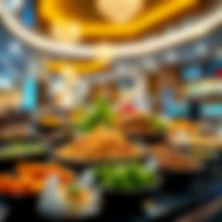 A vibrant buffet spread showcasing diverse cuisines