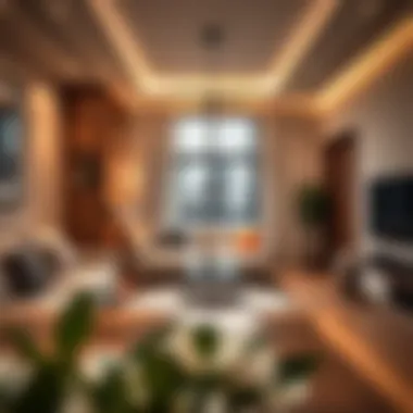 Cozy living area of a one-bedroom apartment in Dubai