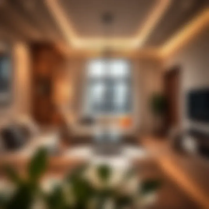 Cozy living area of a one-bedroom apartment in Dubai