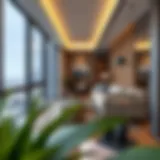 Elegant Interiors of a 1 BHK Apartment in Deira Scenic view of a modern 1 BHK apartment in Deira showcasing elegant interiors