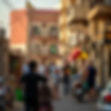 Community Life in Deira's Vibrant Neighborhood Vibrant neighborhood scene in Deira highlighting community life