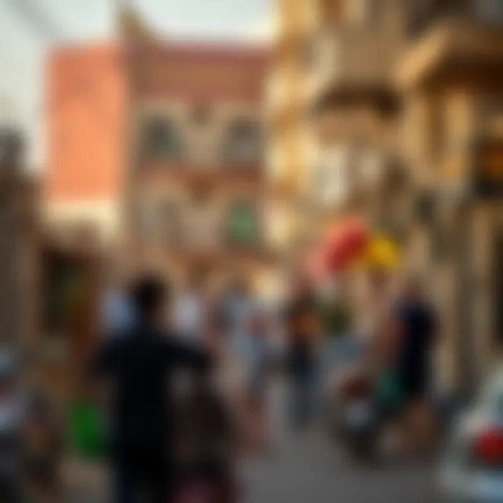 Community Life in Deira's Vibrant Neighborhood Vibrant neighborhood scene in Deira highlighting community life