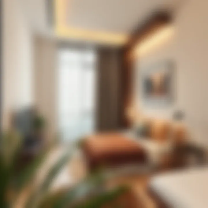 Cozy corner of a studio apartment with innovative space utilization
