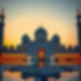 Stunning view of the Sheikh Zayed Grand Mosque at sunset