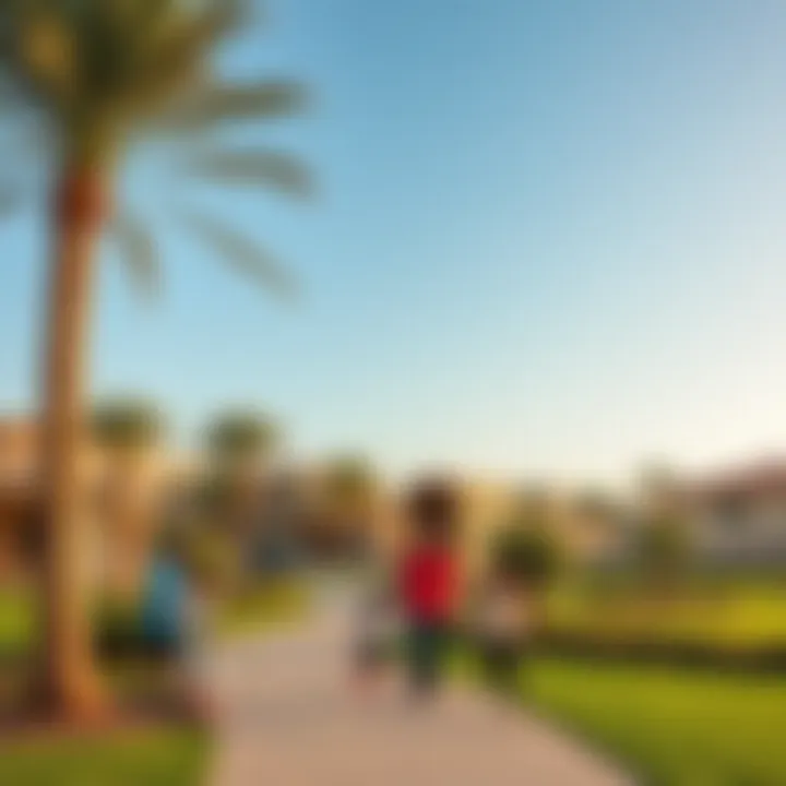 Community Park in Al Furjan A vibrant community park in Al Furjan bustling with families and activities