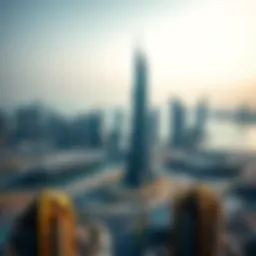 Stunning view of Al Jeel Tower against the Abu Dhabi skyline