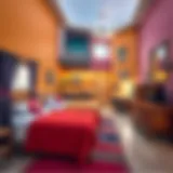 Colorful bedspace accommodations in Abu Hail