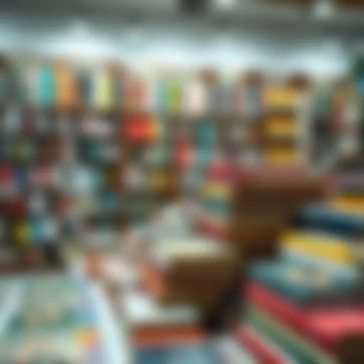 Colorful Book Display in Dubai An array of colorful books displayed prominently in a local Dubai bookstore.