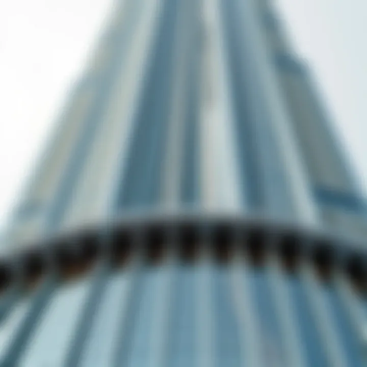 Close-up of Burj Khalifa's unique façade design