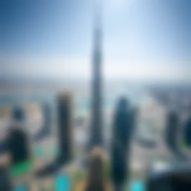 Panoramic view from observation deck of Burj Khalifa