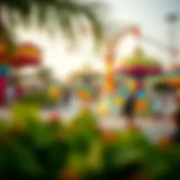 A vibrant theme park in Dubai with colorful rides and attractions for children