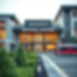 View of Dubai Studio City Metro Station exterior with modern architecture