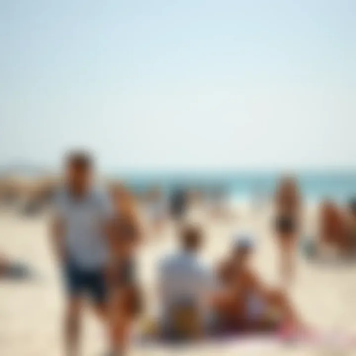 Visitors enjoying a sunny day at a free beach in Dubai