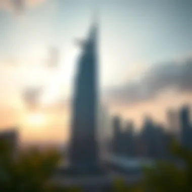 HSBC Tower Against Dubai Skyline Stunning view of HSBC Tower against the Dubai skyline