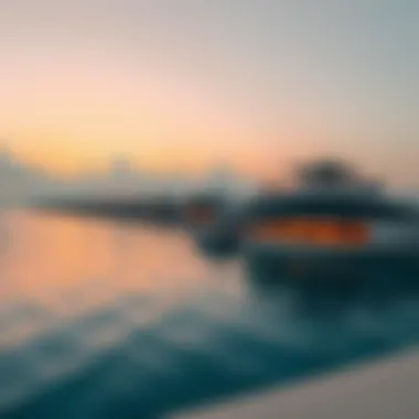 Stunning sunset over a serene lagoon in Dubai