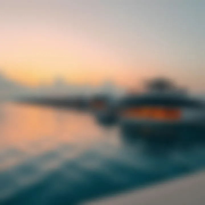 Stunning sunset over a serene lagoon in Dubai