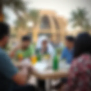 Community event at Muwaileh Park fostering social interaction