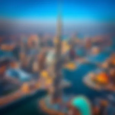 Aerial View of Dubai Skyline Aerial perspective of Dubai Skyline featuring Princess Tower
