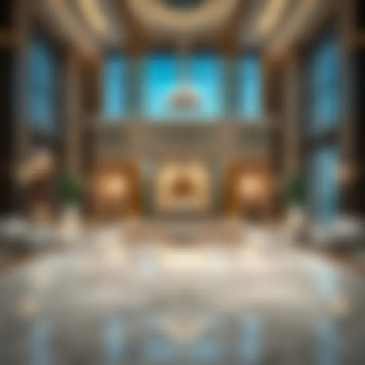 Luxurious interior of Princess Tower lobby