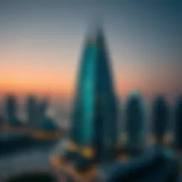 Stunning view of Princess Tower at dusk