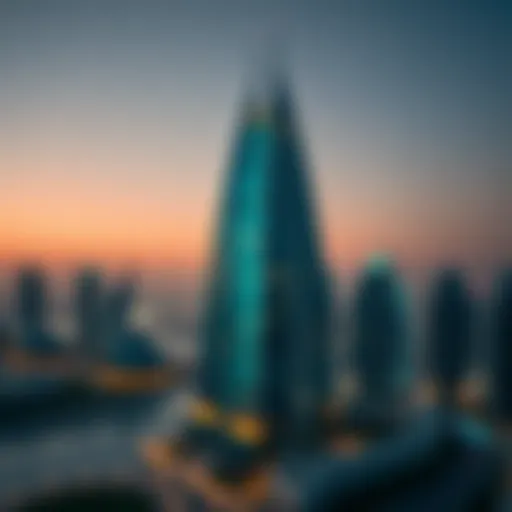 Stunning view of Princess Tower at dusk