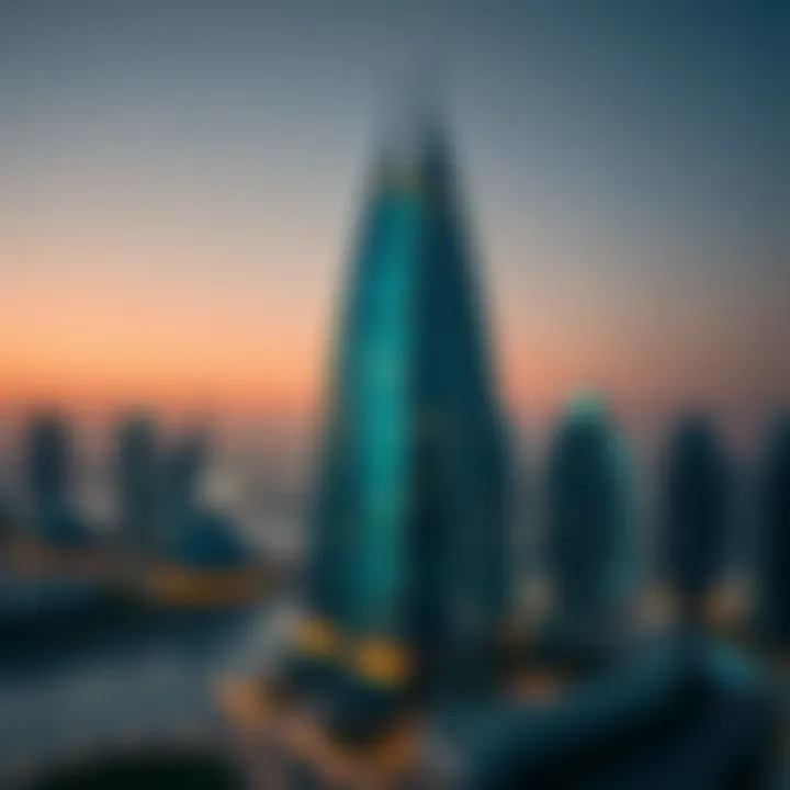 Stunning view of Princess Tower at dusk