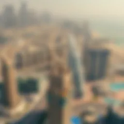 Aerial view of Dubai's skyline showcasing luxury properties