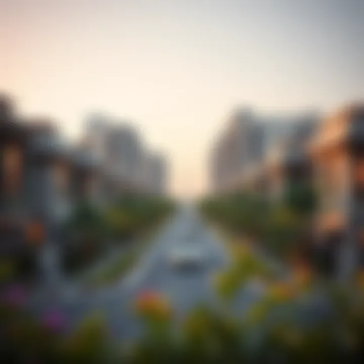 Trendy residential area in Dubai highlighting new developments
