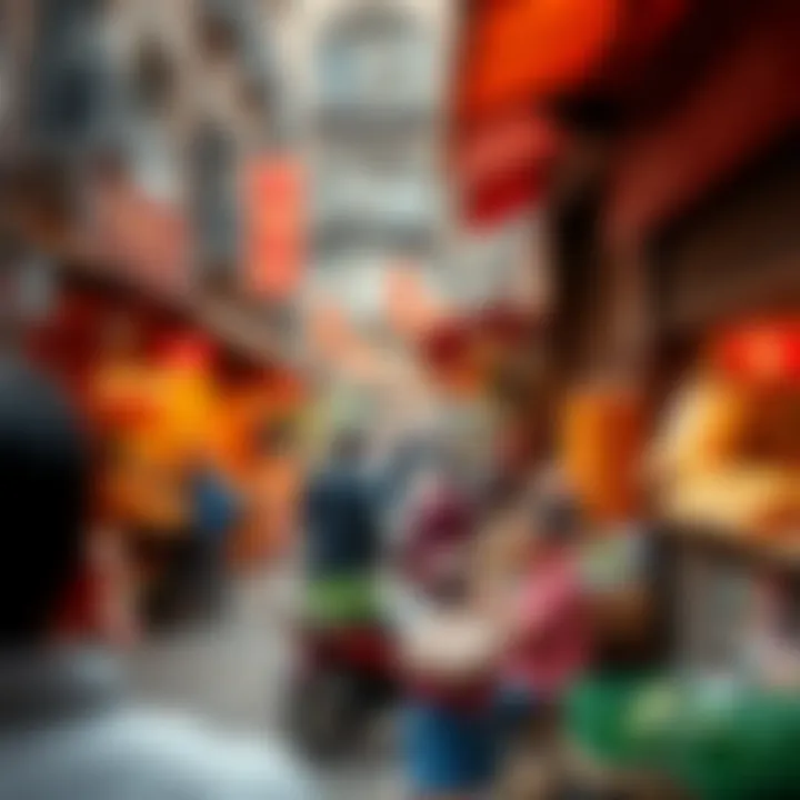 The Bustling Market Life in China Cluster Vibrant market scene in China Cluster