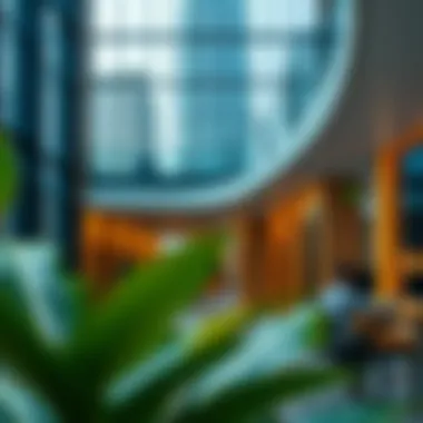 Interior of Standard Chartered Tower showcasing modern office spaces