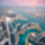Aerial view of Dubai Marina showcasing skyscrapers