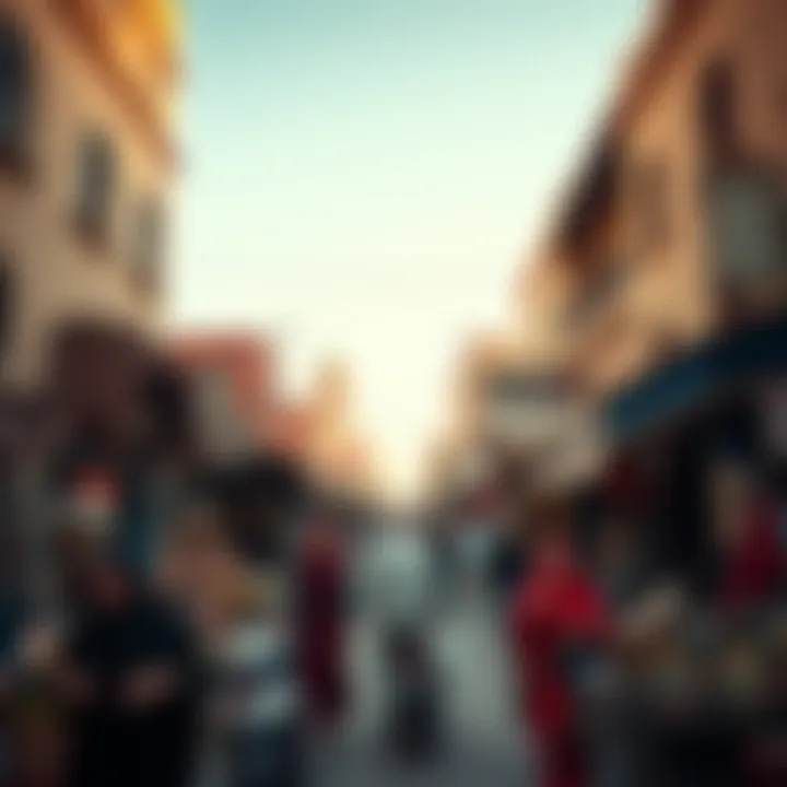 Bustling marketplace in Deira with traditional shops