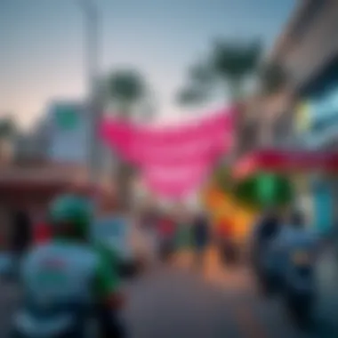 Vibrant street scene in Jumeirah showcasing local culture