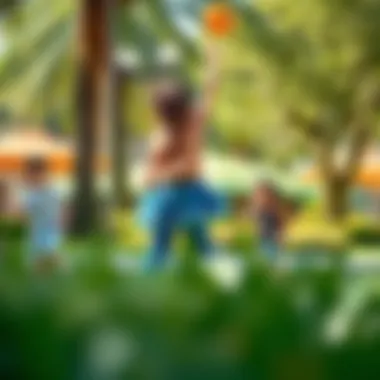 Children playing in a vibrant park setting