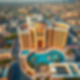 Aerial view of Dubai Skyview showcasing its architectural design