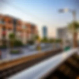 Metro station view near Jumeirah Village Circle