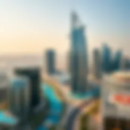 A panoramic view of Dubai's skyline with modern architecture