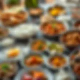 A colorful spread of traditional Emirati dishes