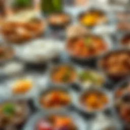 A colorful spread of traditional Emirati dishes