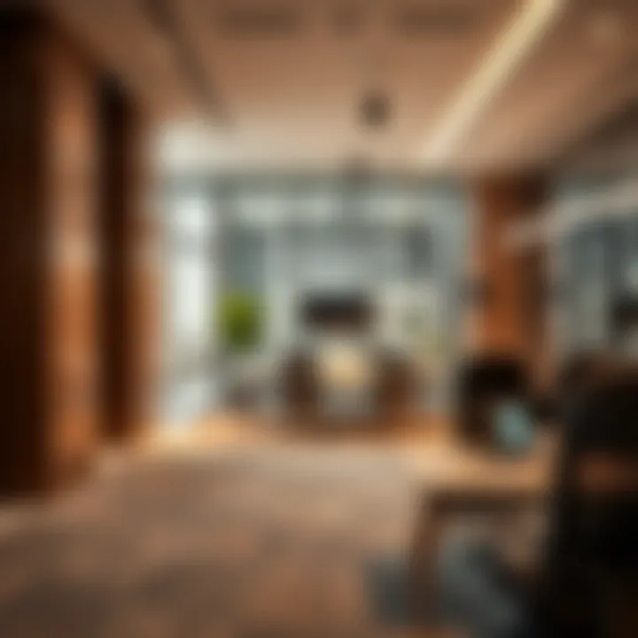 Interior workspace of Ubora Tower highlighting innovative office layouts.