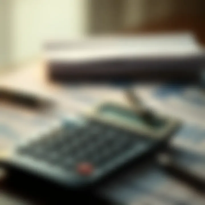 A calculator and financial documents representing investment planning