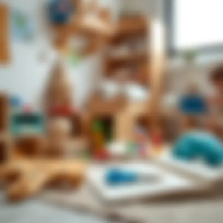 Educational Materials for Development A close-up of educational materials and toys designed for child development