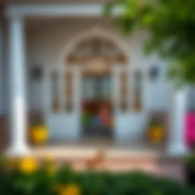 Welcoming Entrance to a Nursery A welcoming entrance of a nursery showcasing a safe outdoor play area